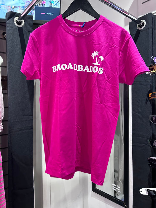 Broadbados unisex tee -bright pink