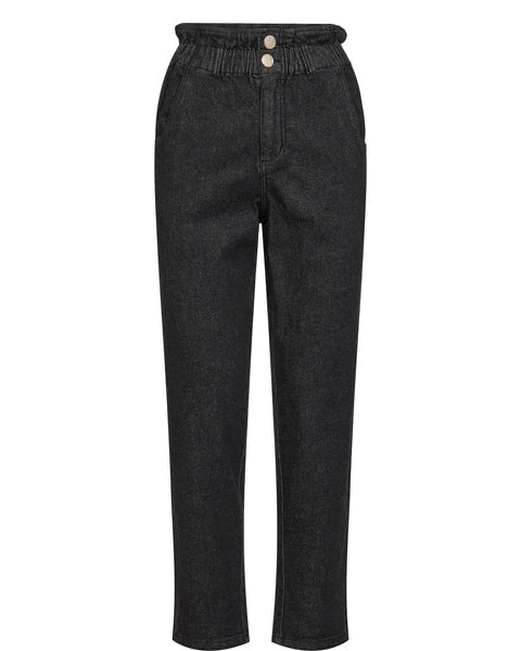 Numph Nuylva Cropped Pants in Dark Grey Denim