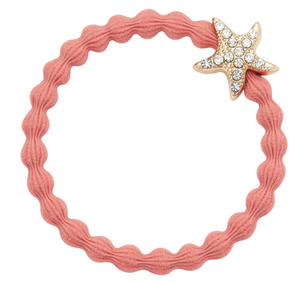 Gold Diamanté Starfish - Coral