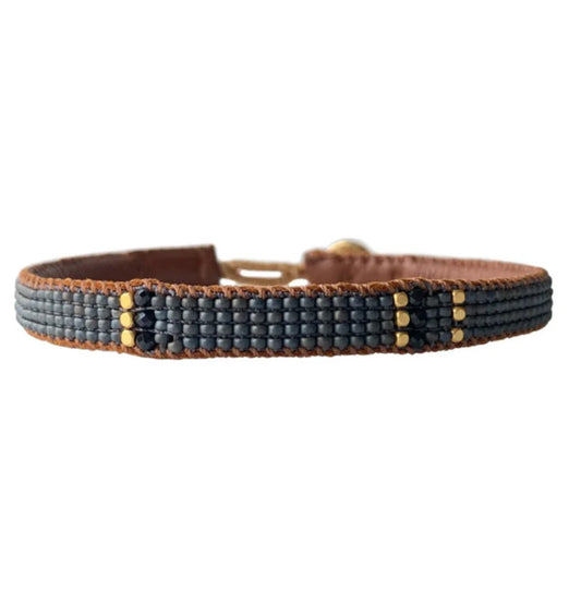 Stone Stripe Gunmetal Bracelet