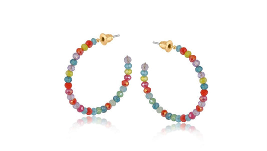 Big Metal London Cressida Oversized Beaded Hoop Earrings