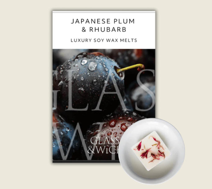 Glass & Wick Japanese Plum & Rhubarb -Luxury Soy Wax Melt