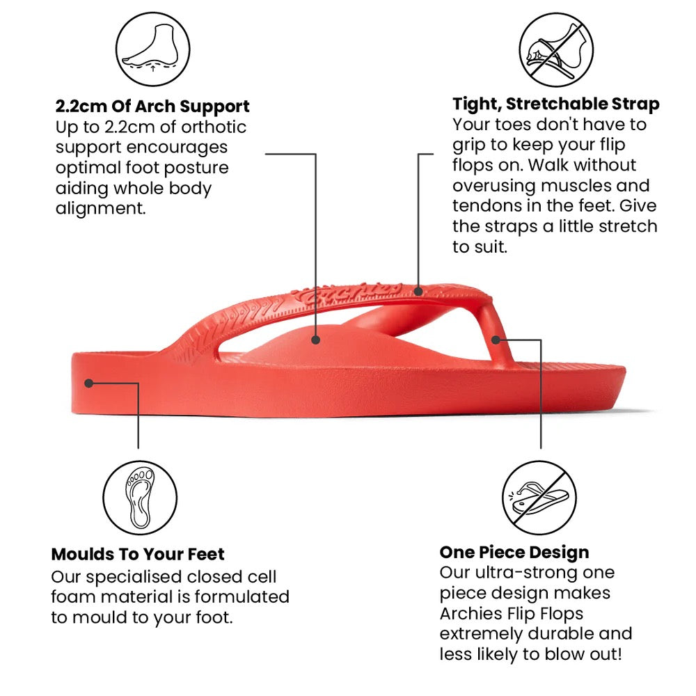 Archies Flip Flops - Coral