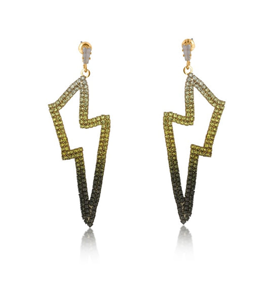 Veronika Ombre Lightening Bolt Diamantee Earrings