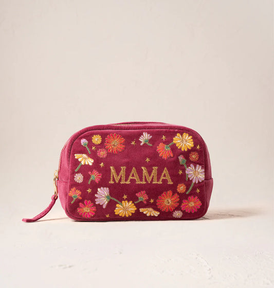 Floral Mama Makeup Bag  - Dry Rose/Velvet