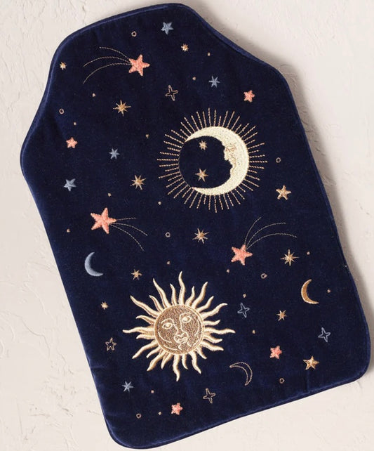 Celestial Velvet Hot Water Bottle - Navy