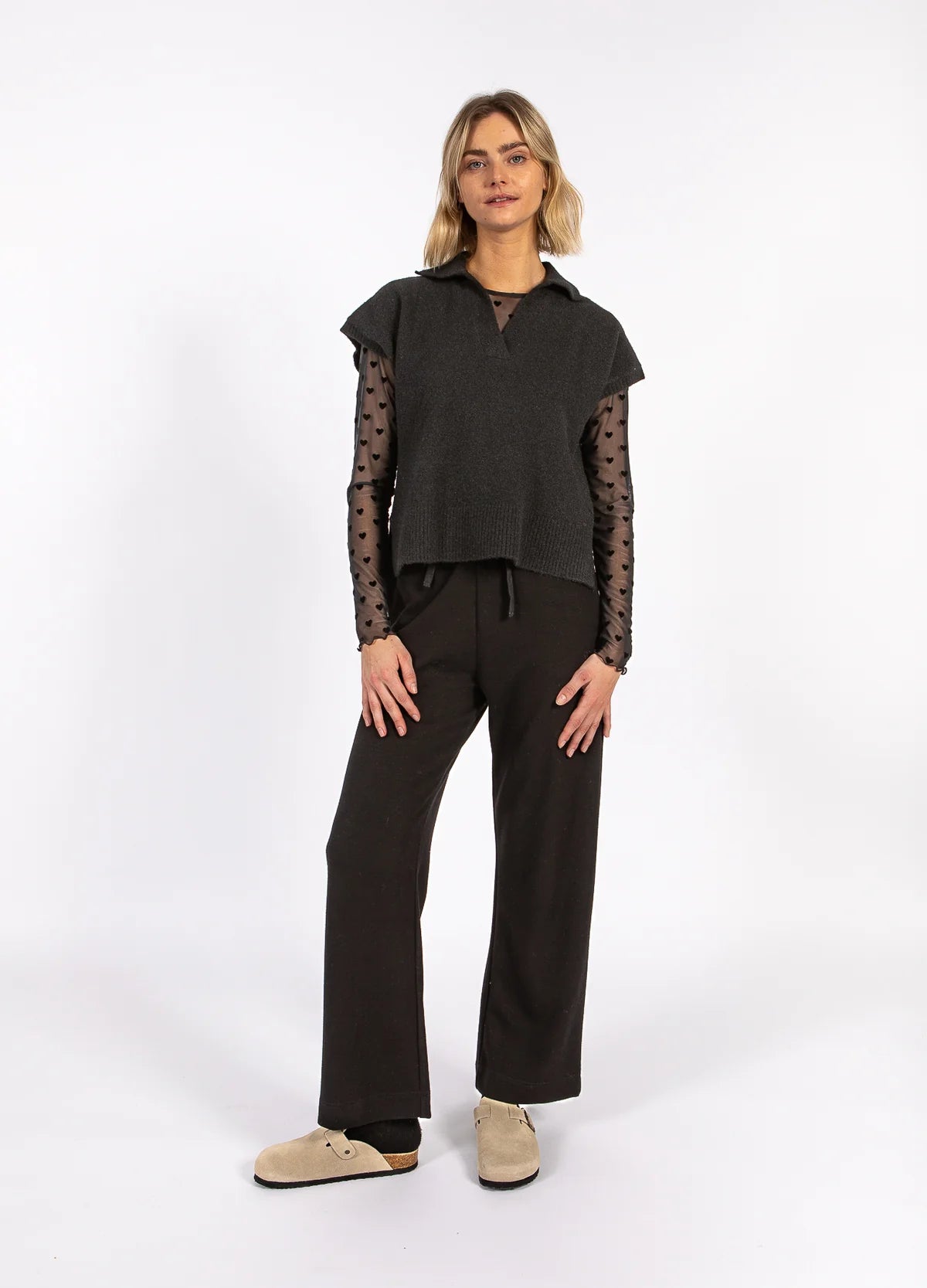 CC Heart EMERIE Knit Polo Top