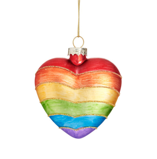 Rainbow Heart Shaped Bauble