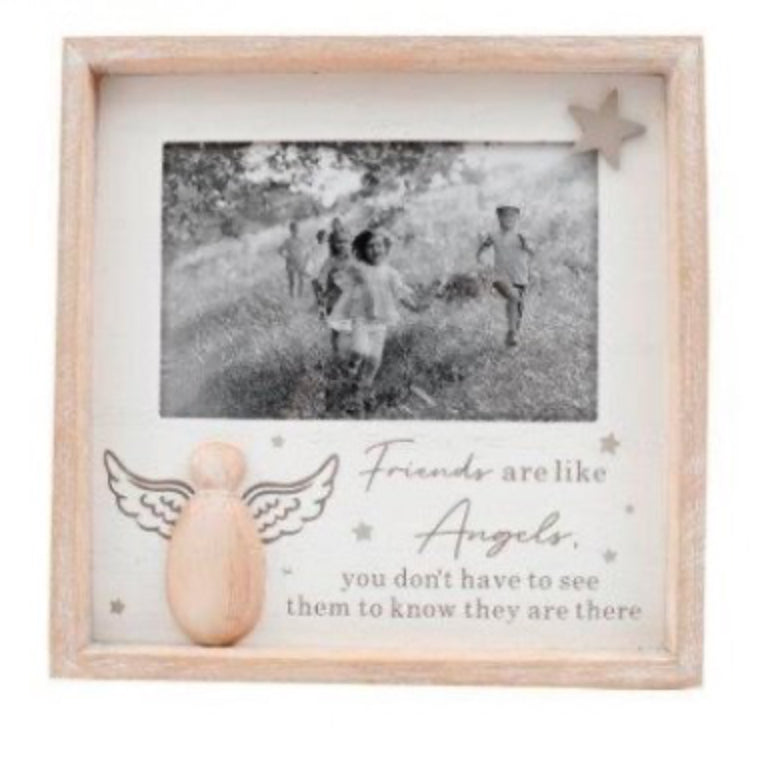 “Friends are like angels” 4x6 photo frame