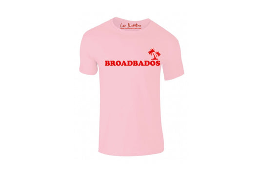 Lisa Illustrations Adult Broadbados T-Shirt in PINK