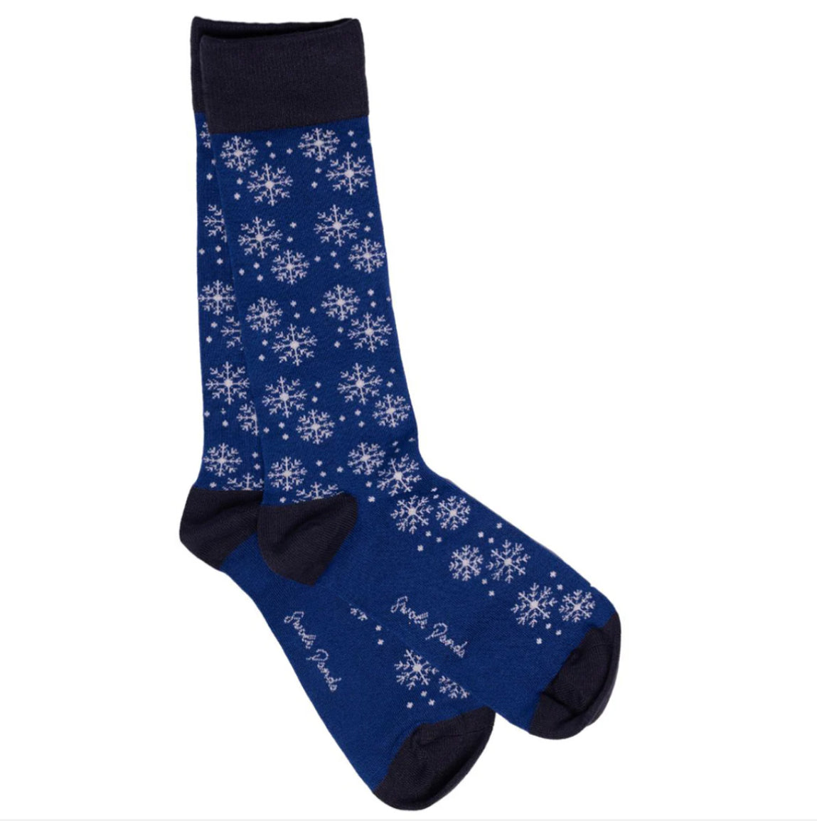 Snowflake Hanging Sock Decoration - 1 Pair of Bamboo Socks