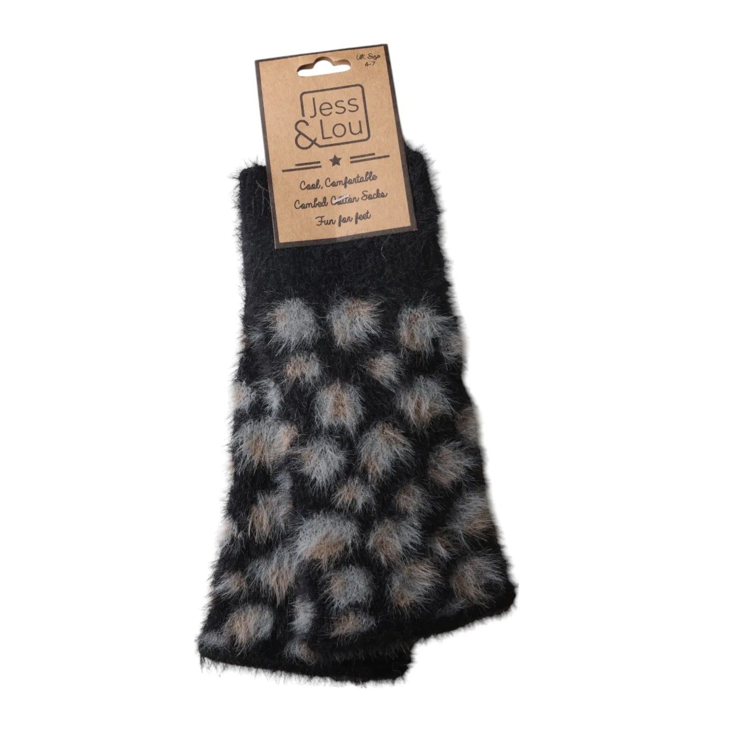 Fluffy Leopard Knit Fingerless Gloves