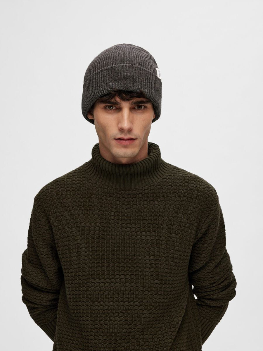 SLH Cray Beanie - Dark Grey Melange