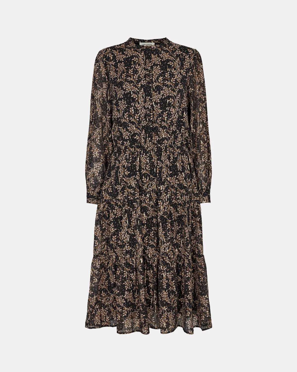 Sofie S223212 LS DRESS black / brown floral