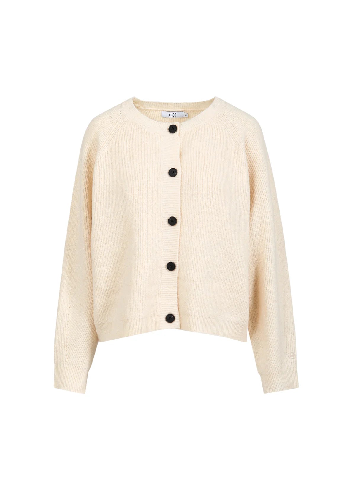 CC Heart EMMA O-Neck Knit Cardigan - Cream