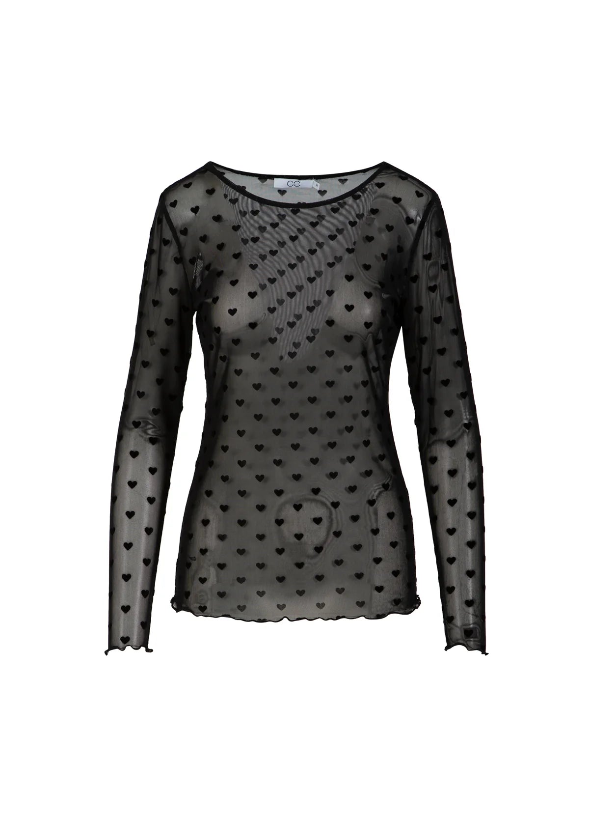 CC Heart EVE Mesh Blouse - Black Velvet Heart