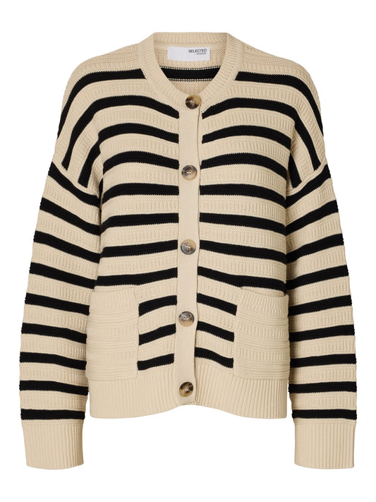 SLFFINA LS KNIT STRIPE CARDIGAN
