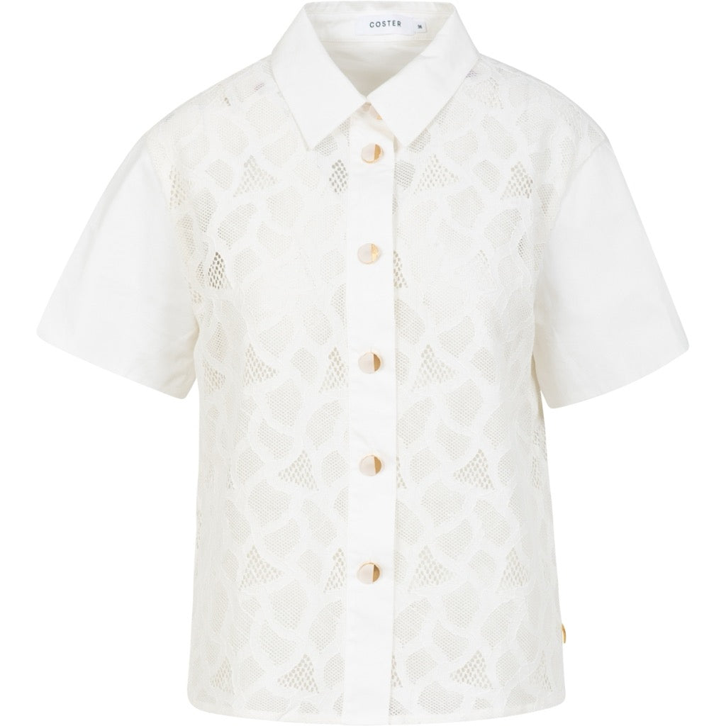 Lace top with utility details