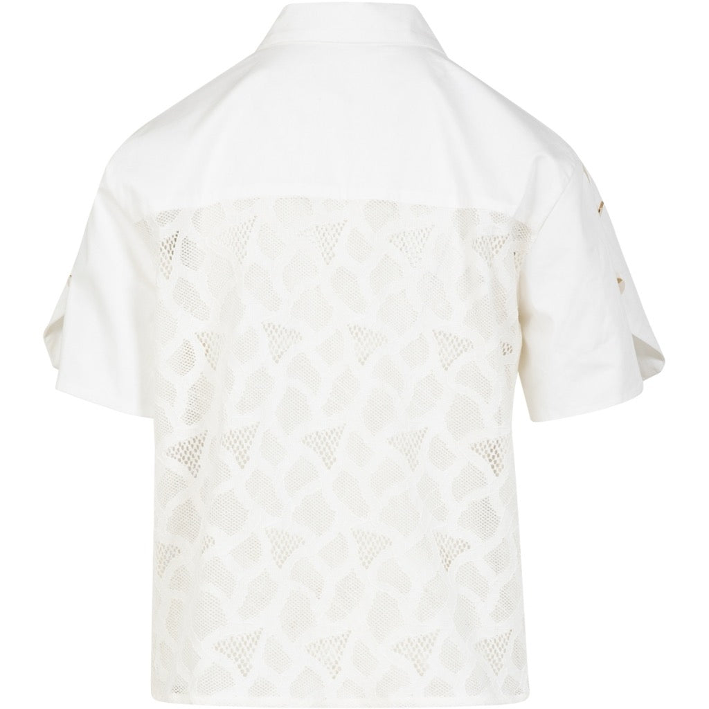 Lace top with utility details