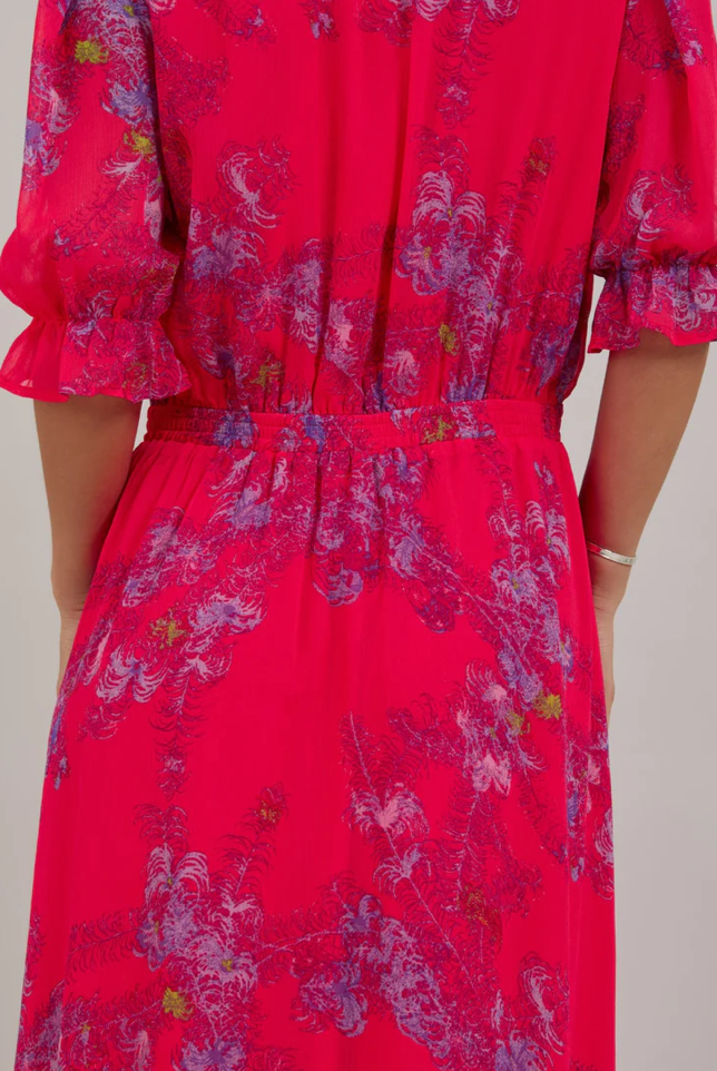 Long Dress in Feather Bloom Print