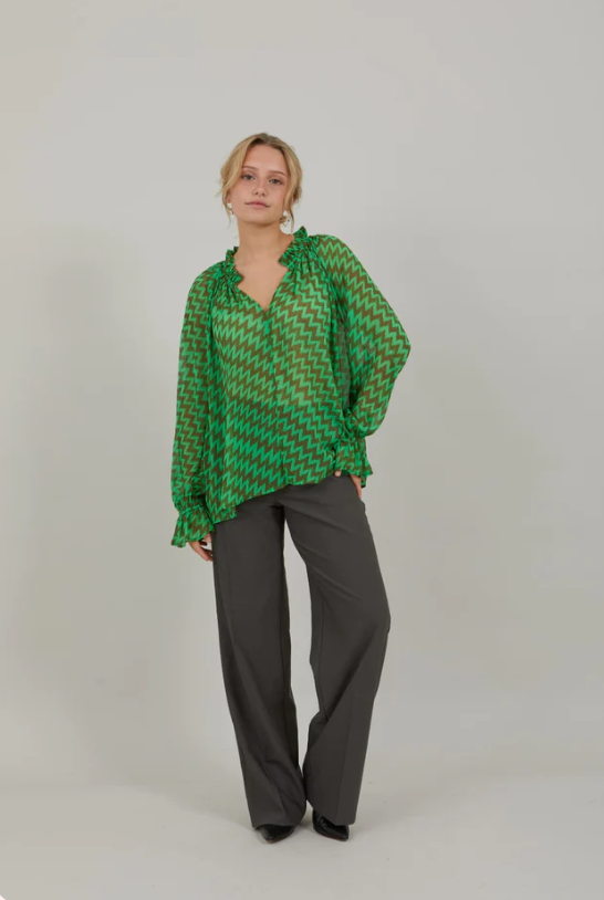 Zig Zag Print Blouse