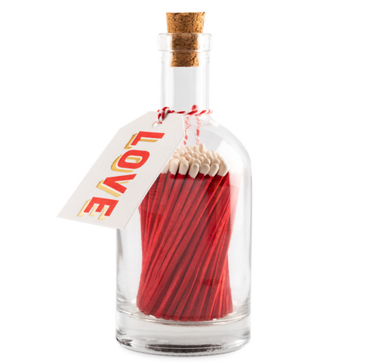 Luxury Glass Bottle Matches - Love Heart