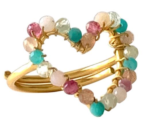 Heart Stone Ring - Multi