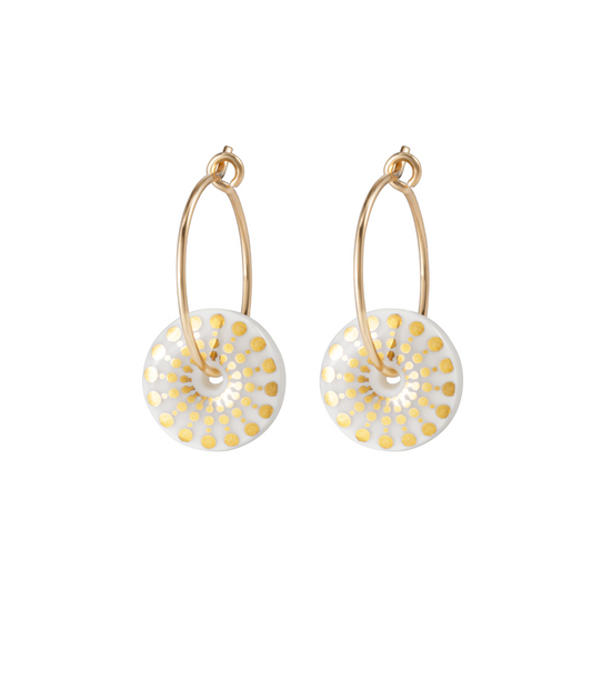 White Amber Earrings