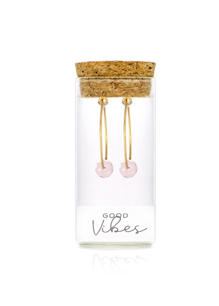 Rose Quartz Hoop Earrings