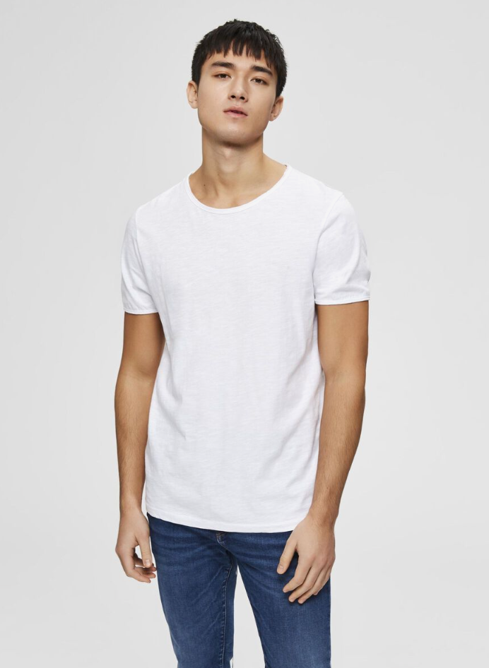 SLHMORGAN O-Neck Tee - White
