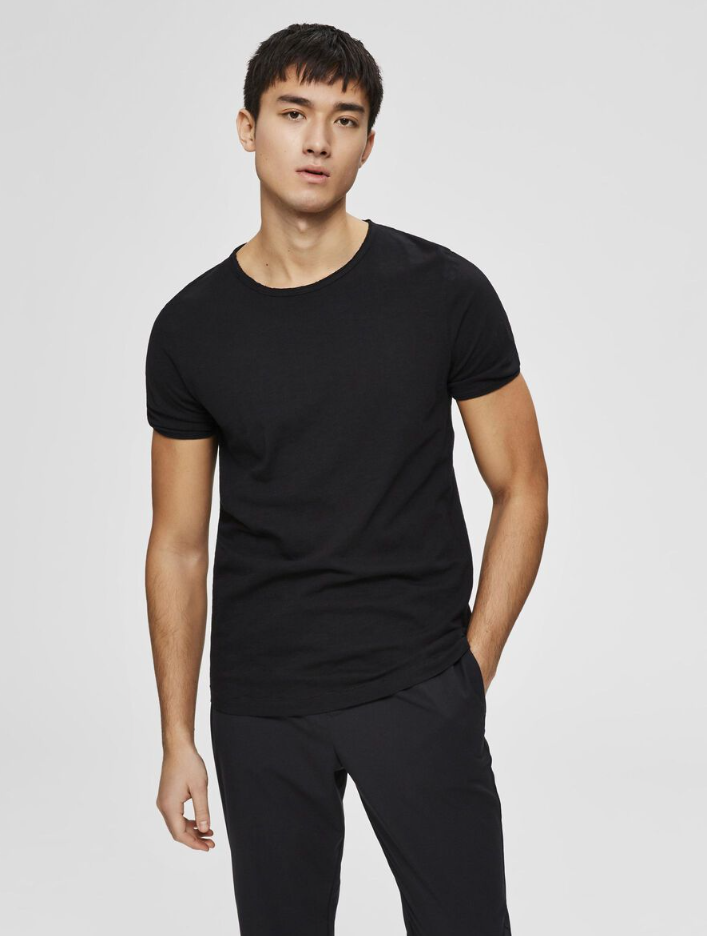 SLHMORGAN O-NECK TEE - Black