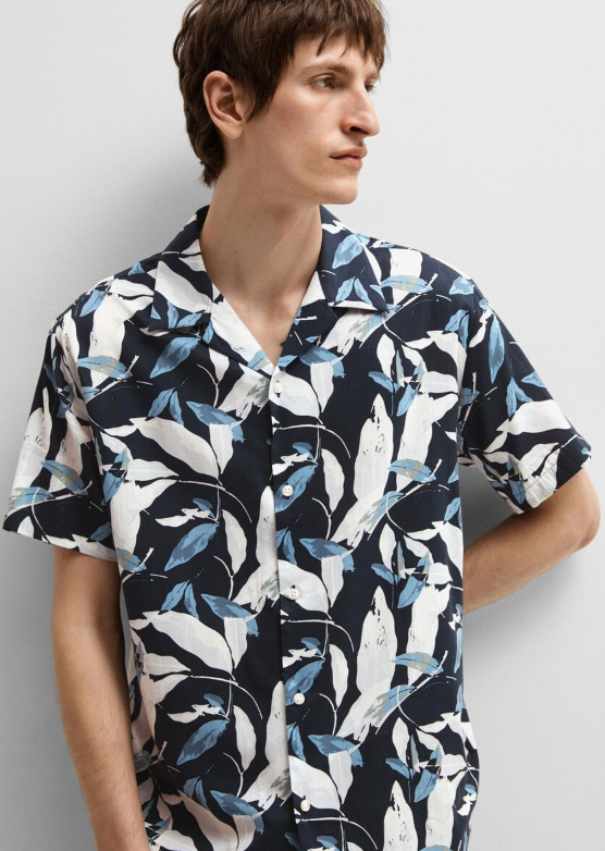 SLHREG-AIR Cuban Collar Shirt - Sky Captain Floral
