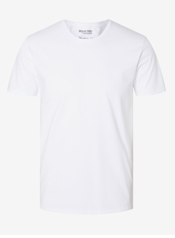 SLHNEWPIMA O-NECK TEE - Bright White