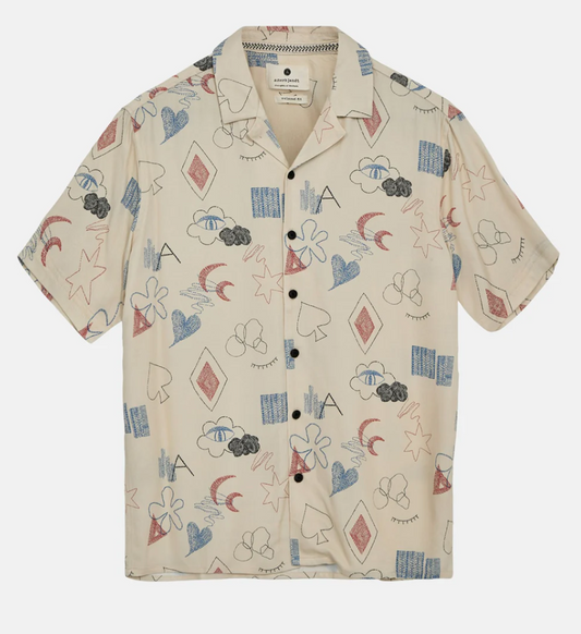 AKLEO Short Sleeve Viscose Shirt - Brown Rice