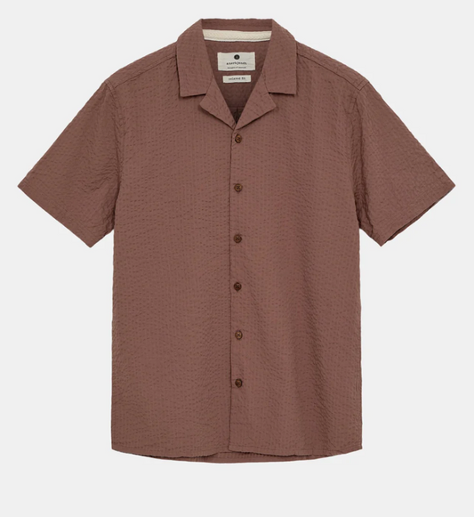 AKLEO SeerSucker Shirt - Cognac