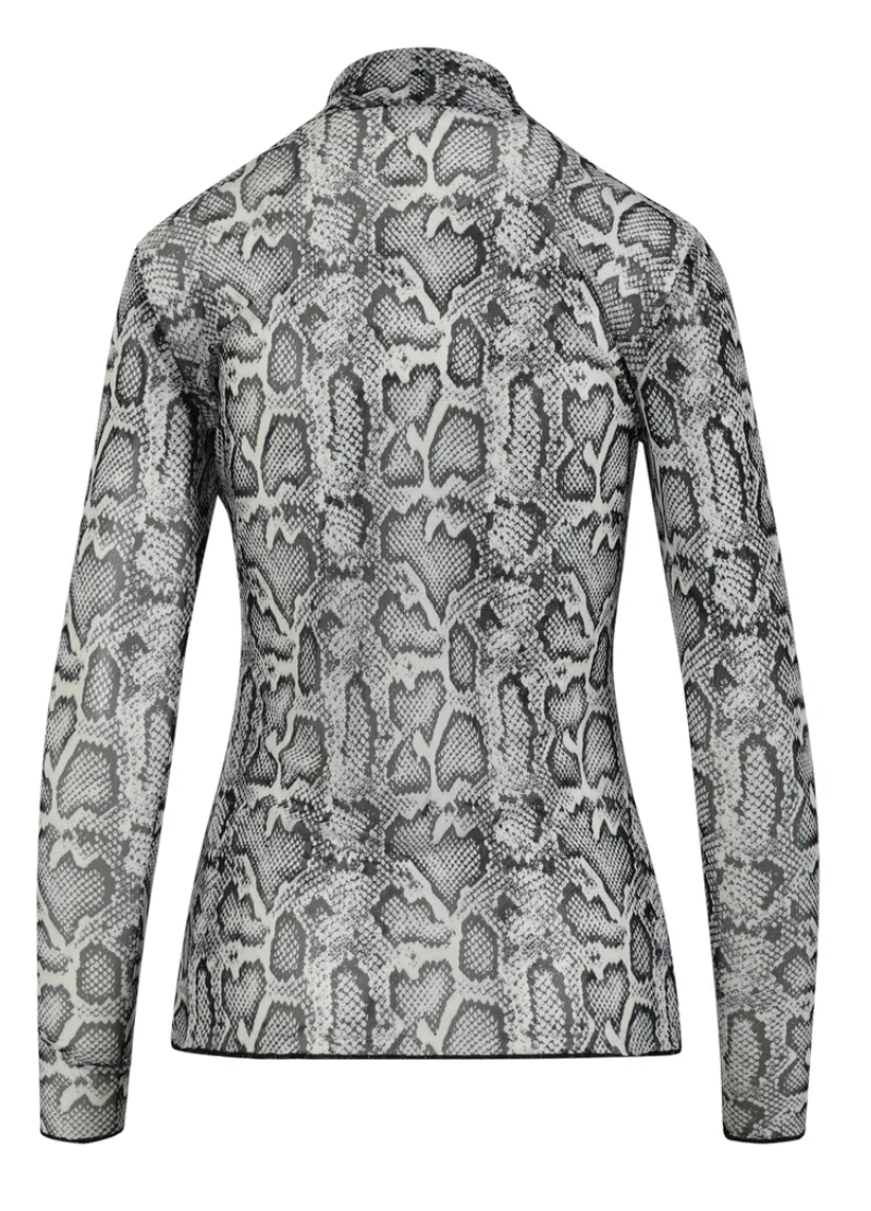 CC Heart EVE Mesh Turtleneck - White/Snake