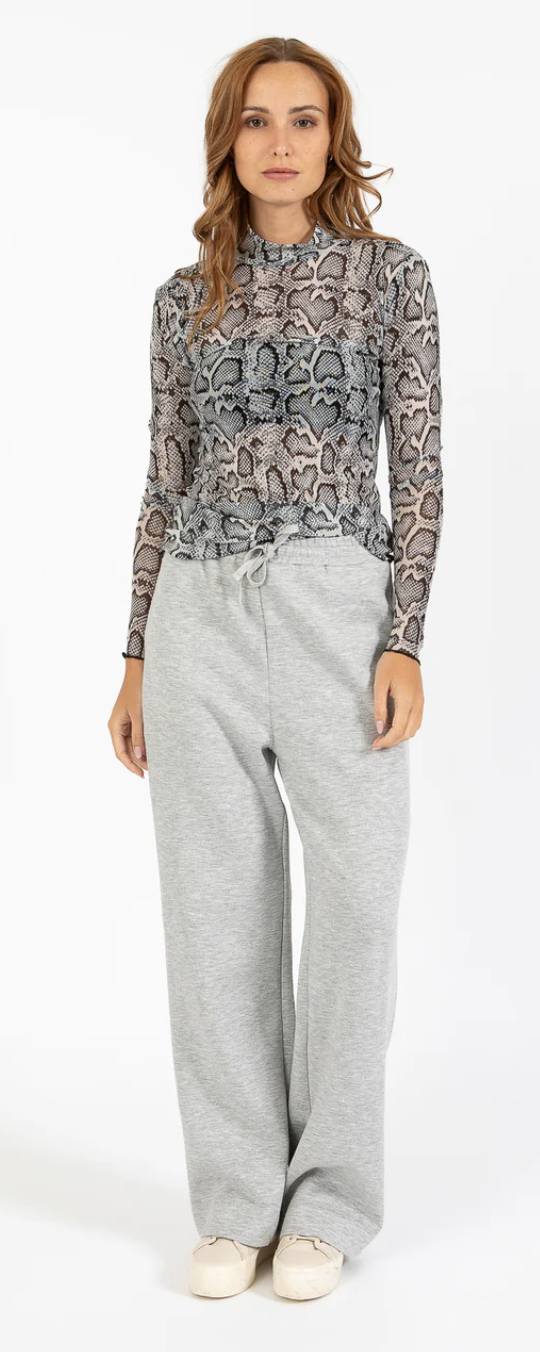 CC Heart EVE Mesh Turtleneck - White/Snake