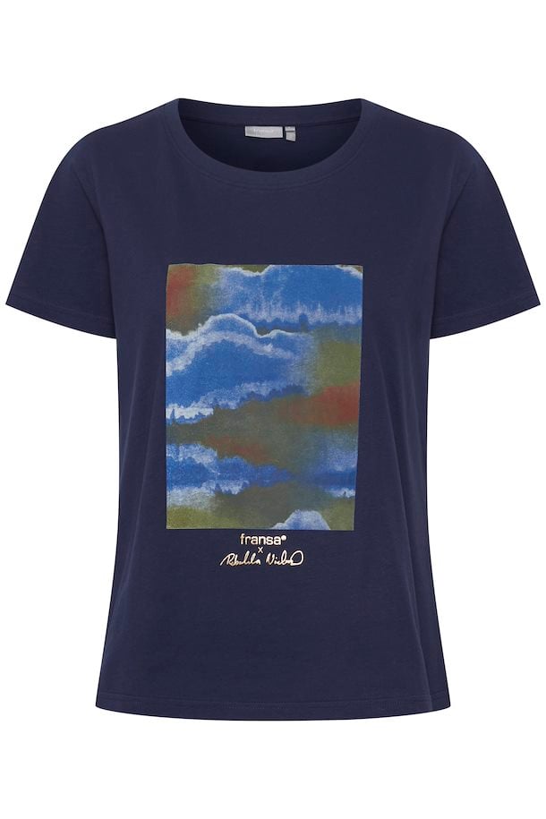 FRREBEKKA T-SHIRT - Peacoat Mix