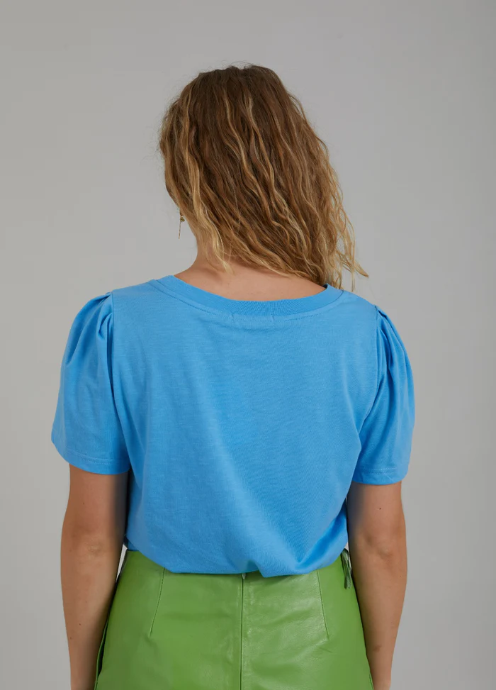 Pleated T-Shirt - Coastal Blue