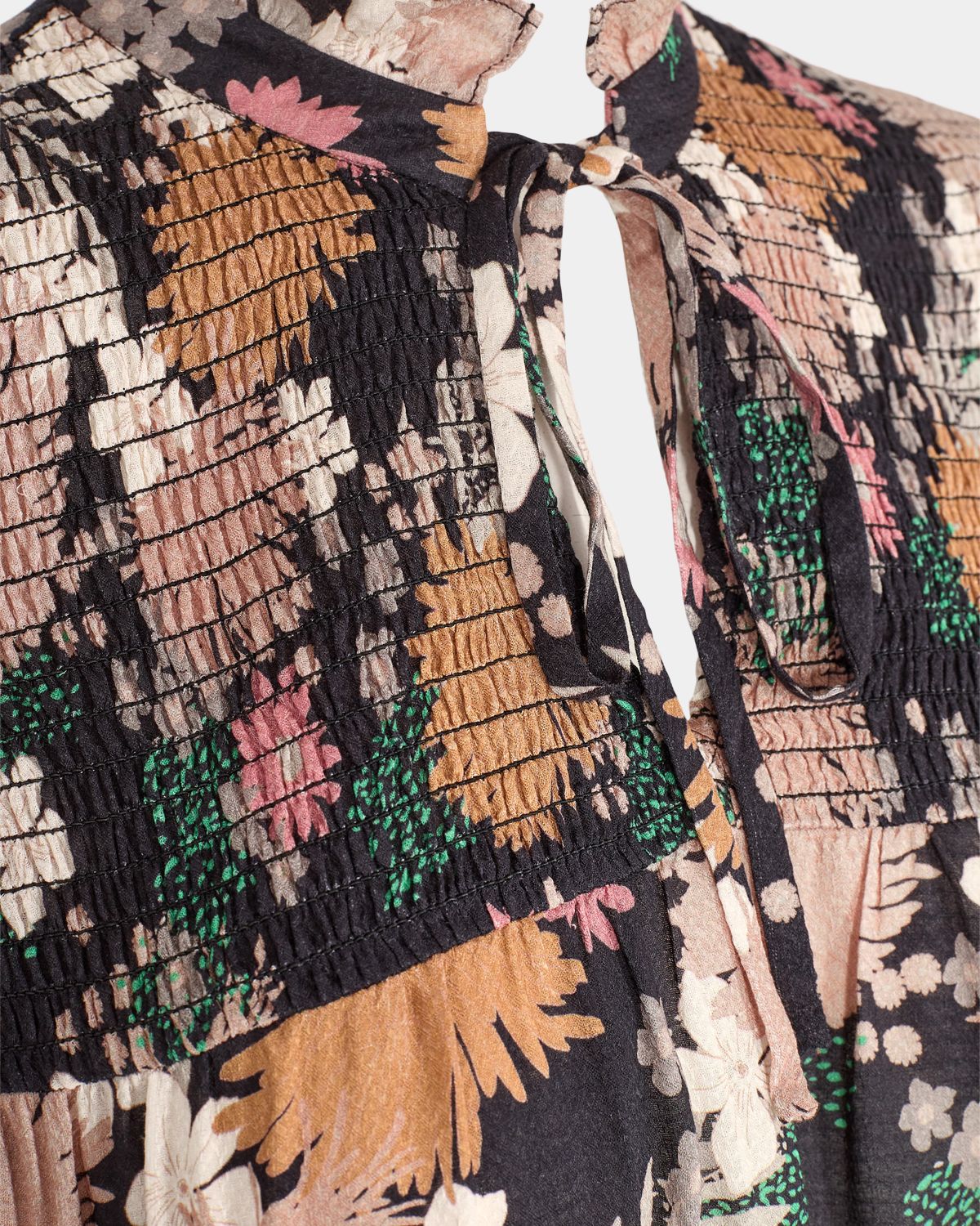 Blouse - black with floral print