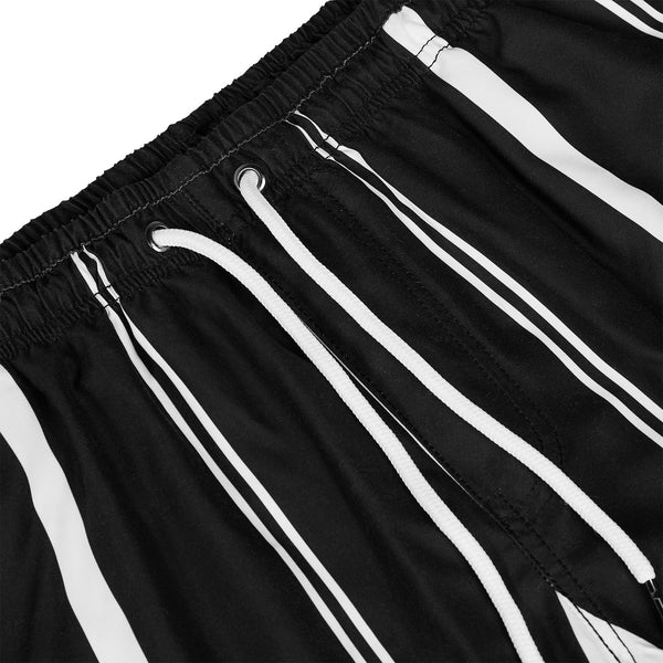 Stripe Swim Shorts - Pinstripe Black