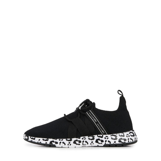 Leura Black/Leopard Print Trainers