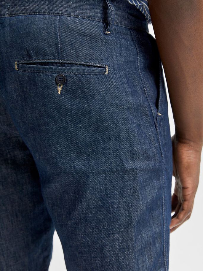 linen-organic blend denim shorts