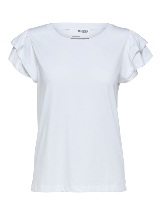 SLFCAMILA SS RUFFLE TEE
