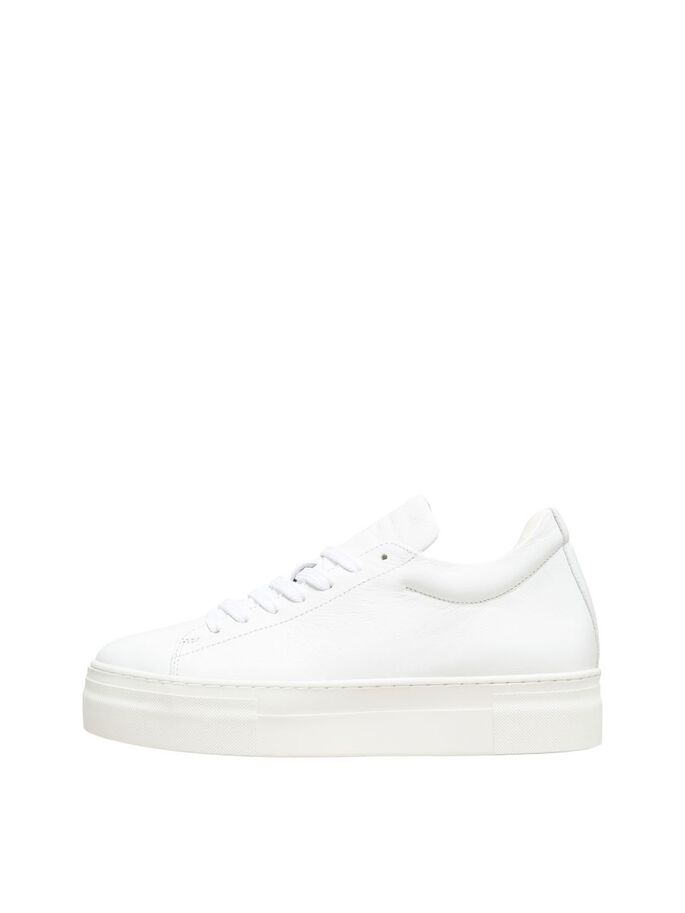 white leather trainers