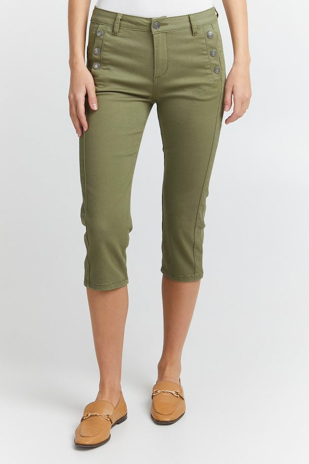 Casual Oil Green Pants
