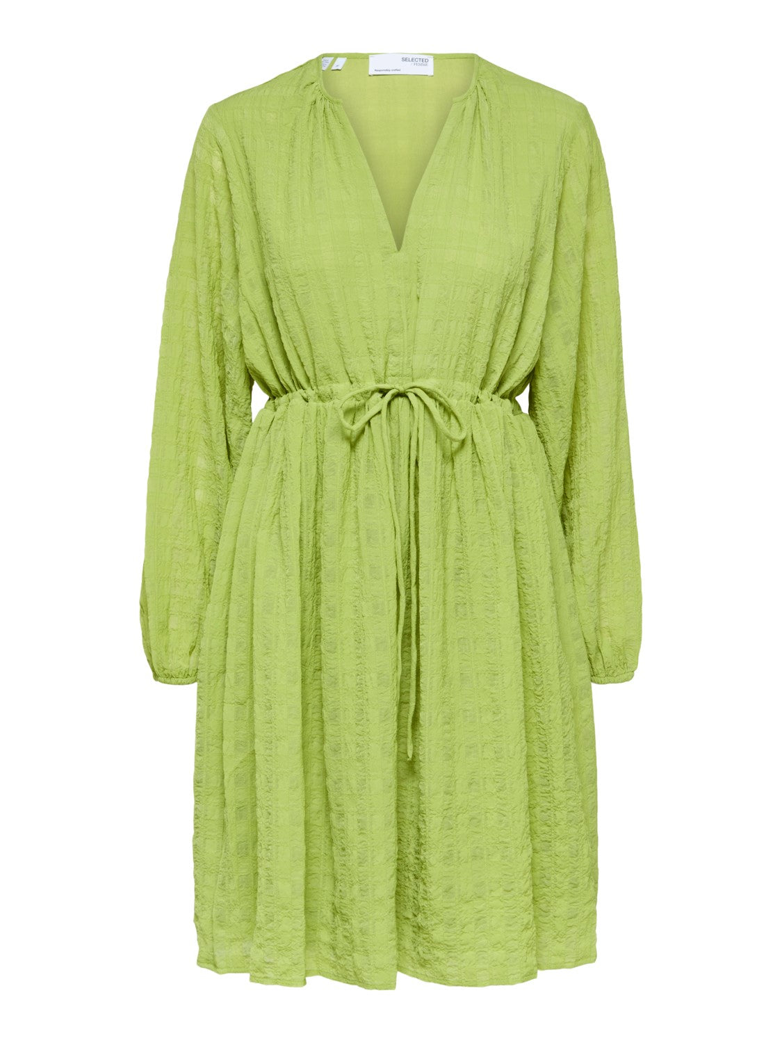 SHORT LS DRESS - Dark Citron