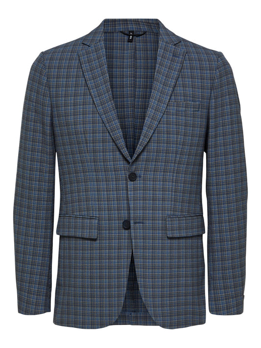 Slim Check Blazer - Grey/Blue