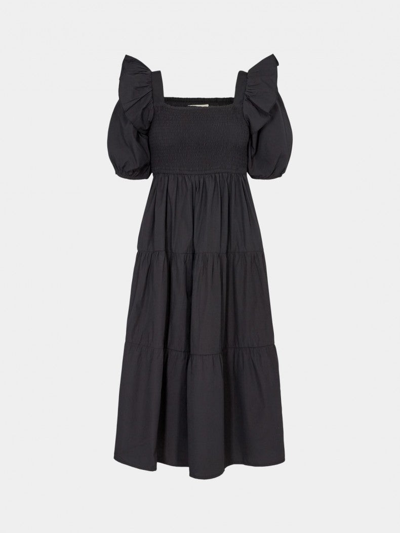 Puff Sleeve Dress - Black