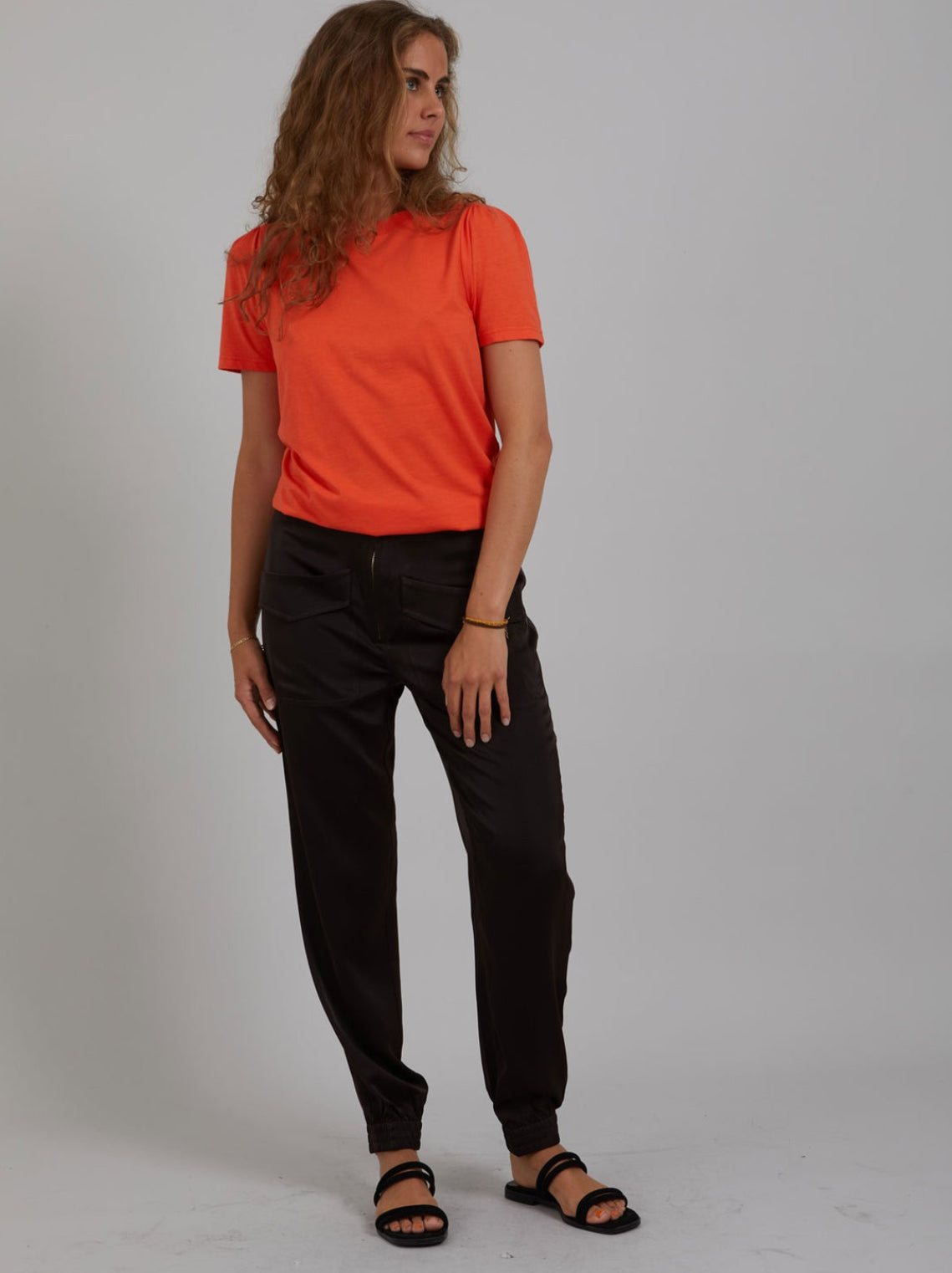 Trousers With Zipper - Night Brown